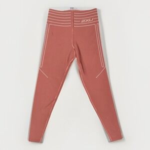 2XU No Distraction High-Rise Compression Tights Ankle Women Small Pink Cranberry
